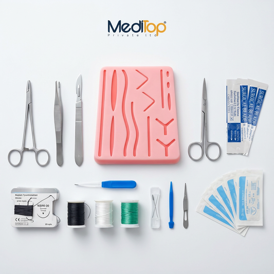Meditop Suture Practice Kit – Silicone Skin Pad for Medical Students (Reusable Training Model)