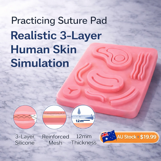 Ear Model Suture Practice Pad – 3-Layer Human Skin Silicone Training Pad for Medical & Vet Students | AU Stock