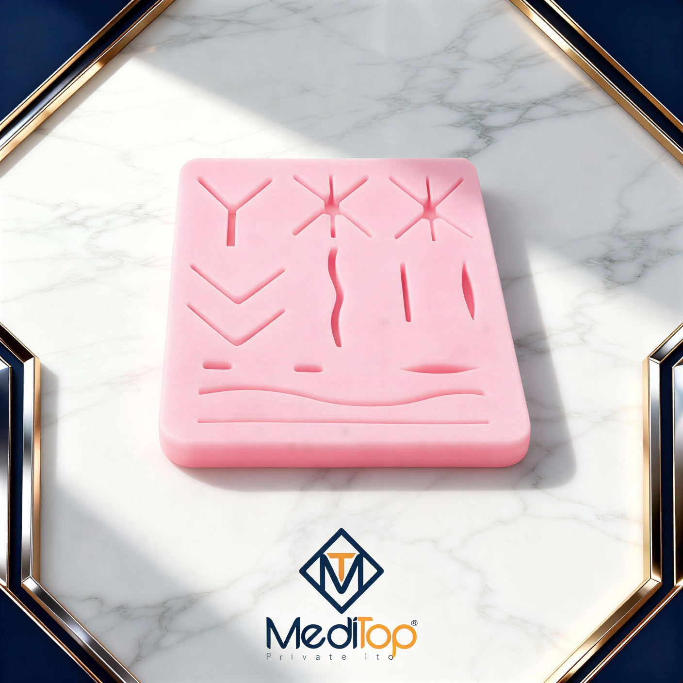 3-Layer Suture Practice Pad – Medical & Veterinary Training Silicone Skin Model (Self-Healing, 12mm)