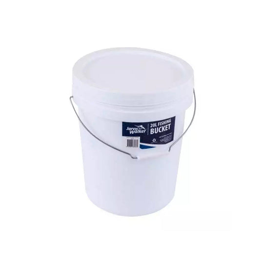 20L Plastic Bucket with Lid & Handle | Heavy Duty Storage Pail | White | AU Stock