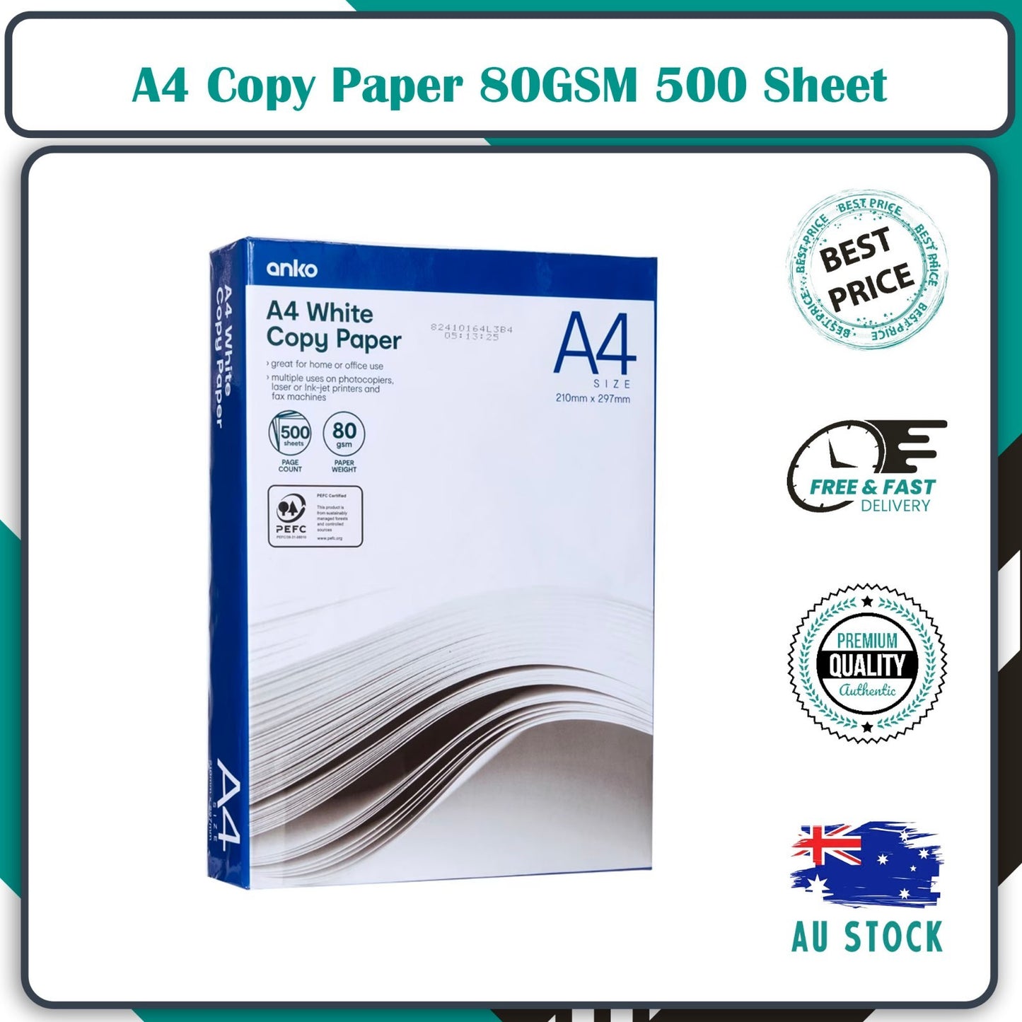 A4 White Copy Paper – 500 Sheets | 80 GSM | Smooth Office & Home Printing